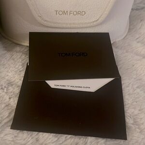 NEW TOM FORD white sunglasses case white and card case  polishing cloth